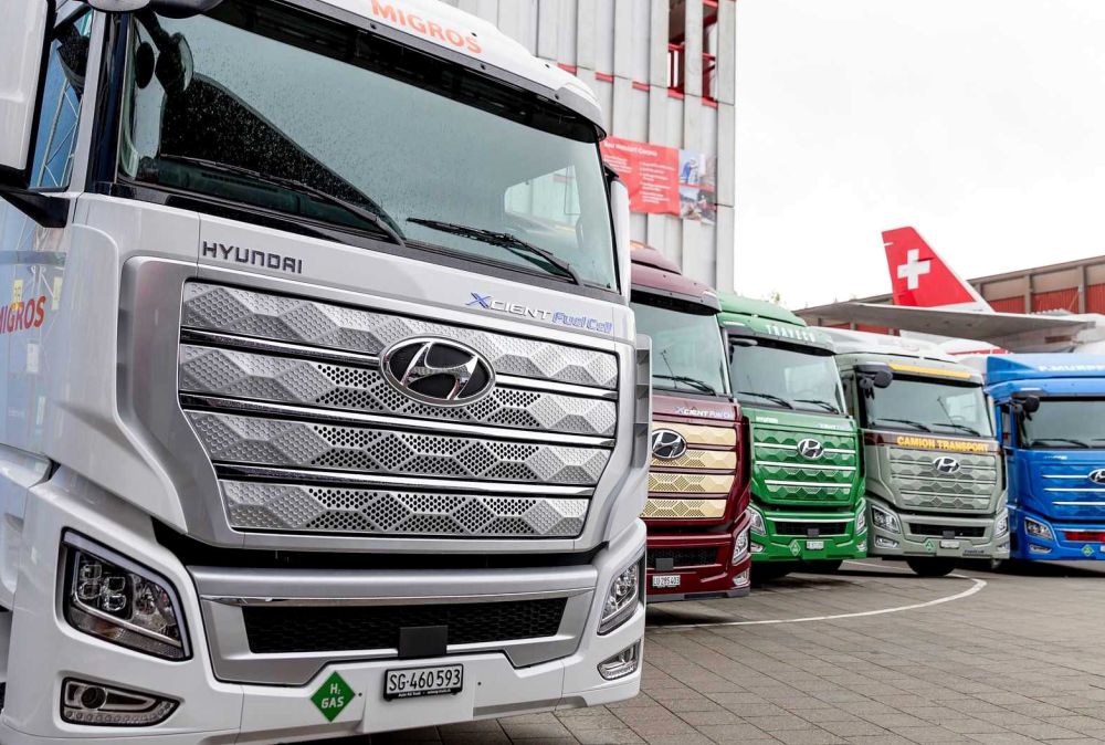 Portal Estrada - Hyundai entrega 7 caminhões movidos a hidrogênio na Suíça