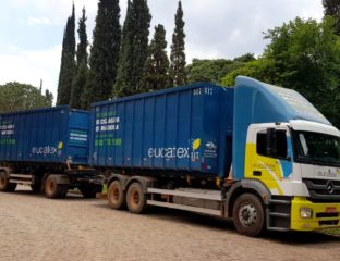 Portal Estradas - Eucatex aposta em frota própria de caminhões com sistema rollon/rolloff de sider lonado